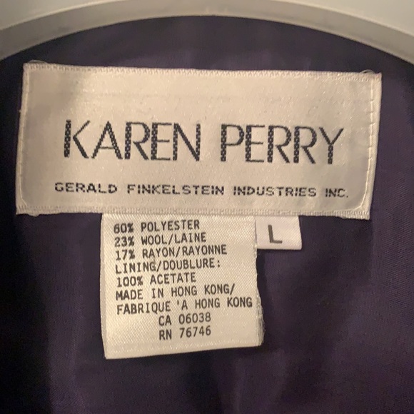 Vintage 90’s Karen Perry bomber jacket with leather piping - Picture 4 of 12